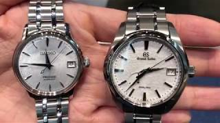 SEIKO SRP843 Fuyugeshiki and Grand Seiko SBGA211 Snowflake comparison video 1 Ultra HD セイコー プレザージュ [upl. by Cressi]