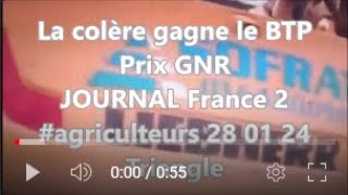 La colère gagne le BTP Prix Gasoil Non Routier JOURNAL France 2 28 01 24 Triangle Delta [upl. by Harifaz]