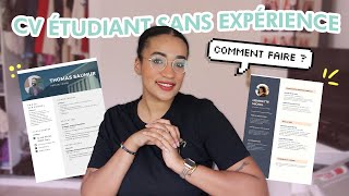 Comment faire un CV pour un JOB ÉTUDIANTS Stage alternance   Avec paspeu dexpérience [upl. by Daley]