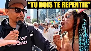 Cette Femme LGBTQ devient Comme un DEMON contre ce Pateur dans la rue  Paroles de Foi [upl. by Zondra879]