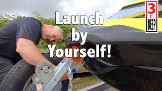 How To Launch A Jet Ski Personal Watercraft By Yourself [upl. by Notelrac]