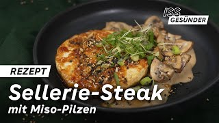 Rezept für SellerieSteak mit Pilzen und Kresse  AOK [upl. by Dorry]