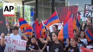 Los Angeles marches mark Armenian Genocide Remembrance Day [upl. by Ynohtn6]