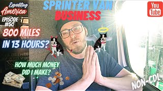 Sprinter van business  50th episode 800 miles in 13 hours  with pay amp expense breakdown [upl. by Aicelet]