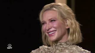 a tearyeyed cate blanchett receiving 2024 donostia award from san sebastián international film fest [upl. by Atirehc690]