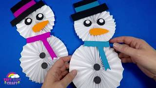 How to Make a Paper Snowman  Christmas Craft for Kids [upl. by Derag]