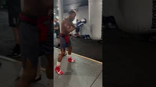 NAHIR “WOO” ALBRIGHT TOUCHES THE BAG AFTER TRAINING SESSION boxing boxeo bagwork media [upl. by Gavra]