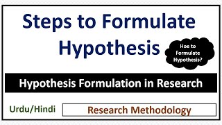 Hypothesis Formulation in Research 6 Steps to Formulate Hypothesis How to Formulate Hypothesis [upl. by Mahon757]