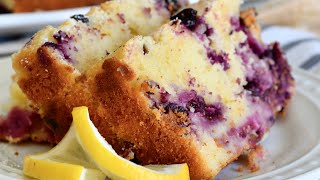 Soft and Moist Lemon Blueberry Yogurt Cake [upl. by Retsim]