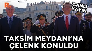 Cumhuriyetin 101 yılı Taksim Anıtında tören yapıldı CANLI [upl. by Nudd]