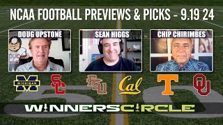 Free College Football Picks Today 91924 Tennessee vs Oklahoma USC vs Michigan amp Cal vs FSU [upl. by Balch]