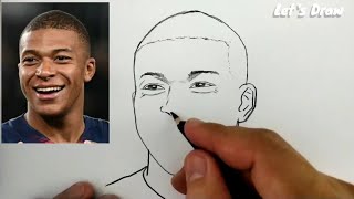 ASMR DRAWING kylian mbappe from psg football club [upl. by Batruk]