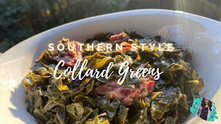 EASY SOUTHERN STYLE COLLARD GREENS  BEGINNER FRIENDLY RECIPE [upl. by Aikim]