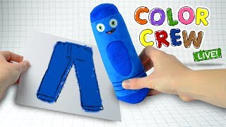 Learn Colors with Color Crew  The Color Blue  Color Crew LIVE Plush Kids Toys  BabyFirst [upl. by Cymbre877]