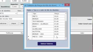 AlumiCalc  Cadastro Preco do Kilo [upl. by Limay723]