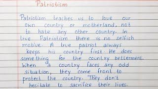 Write a short essay on Patriotism  Essay Writing  English [upl. by Auria]