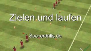 Zielen und laufen  Aufwärmen  Fußballtraining auf Soccerdrillsde [upl. by Gaspard]