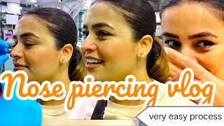 nose piercing vlog very easy processnose piercing delhi trending viral piercing [upl. by Llahsram]