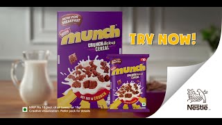 Nestlé MUNCH Breakfast Cereal  GET SET amp CRUNCH  Hindi  15 Sec [upl. by Feola]