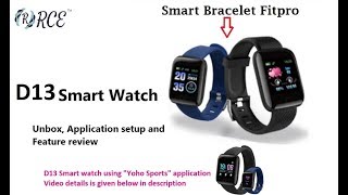 D13  Smart watch Fitpro Application unbox mobile application setup and feature review [upl. by Falkner]