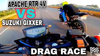 Apache RTR 160 4V vs Suzuki Gixxer 155 Drag Race demonblogs8939 [upl. by Cerellia]