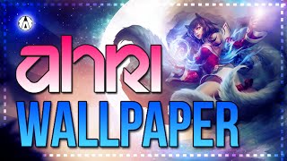 Wallpaper  Ahri  Photoshop  Speed Art  League of Legends [upl. by Alleras]