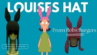 How to crochet Louises Hat from Bobs Burgers  Louise Hat from bobs burgers Pattern 🐰👯‍♀️ [upl. by Damour]