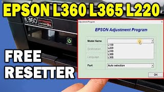 HOW TO RESET EPSON L360 L220 L365 WITH FREE RESETTER [upl. by Wickham]