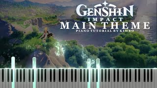 Genshin Impact  Main Theme The Wind and the Star Traveler Piano Tutorial  Sheets [upl. by Eidde]