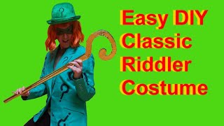 Cheap and Easy DIY Riddler Costume Cane amp Mask Classic Style Riddler [upl. by Elliven958]