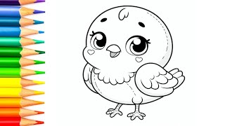 how to draw a bird bird easy drawing for kids [upl. by Isolde]