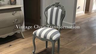 Upcycling a vintage chair Chalk paint and reupholstery [upl. by Lilak]