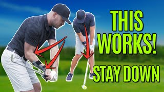 GOLF How To Stay Down Through Impact In The Golf Swing [upl. by Marx377]