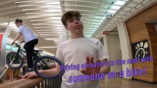 Driving eScooters to the MALL with someone on a bike [upl. by Idaline]