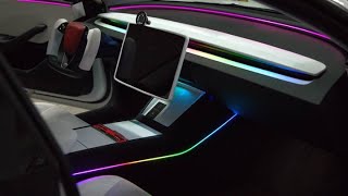 Tesla Model 3 Highland Dreamcolor Ambient Light HUB Adapter Dashboard LED Strip Neon Light Kit [upl. by Hannaj]