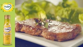 How to fry a perfect steak with Flora Cuisine [upl. by Annayak]