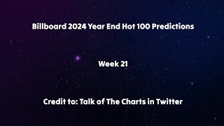 Billboard Year End 2024 Projections Week 21 [upl. by Enirehs]