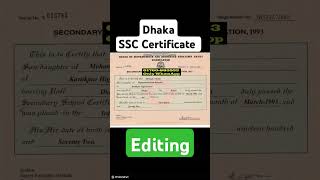 Dhaka SSC Certificate Edit shorts ytshorts [upl. by Alliuqaj]