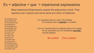 Subjunctive with Impersonal Expressions [upl. by Pippy479]