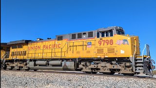 Former CampNW C449W 8694 Rebuilt Into UP C44ACM 9798 Leads 212Car Stack Train  November 7th 2024 [upl. by Trebma]