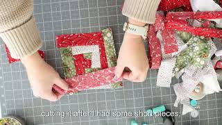 scrappy christmas potholder sewing tutorial [upl. by Kamat]