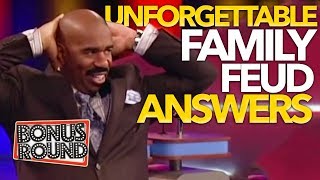 UNFORGETTABLE FAMILY FEUD Answers amp Steve Harvey Funny Moments On Family Feud USA [upl. by Kremer853]