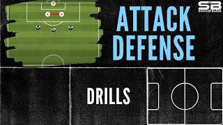 Attack vs Defense  Soccer Drill [upl. by Ellimac]