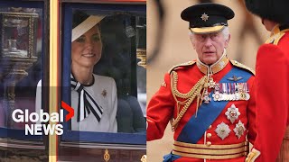 Trooping the Colour Princess Kate attends King Charles birthday celebration in London  FULL [upl. by Nissensohn]