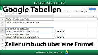 Zeilenumbruch über eine Formel hinzufügen Google Tabellen [upl. by Saixela20]