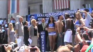 Paulie Malignaggi vs Adrien Broner Tense face off in New York [upl. by Xavier380]