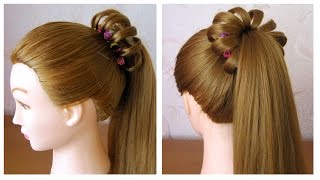 Tuto coiffure facile et rapide queue de cheval originale ✨ Coiffure pour fille [upl. by Reiter]