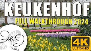 Keukenhof 2024 Full Garden Tour POV Walkthrough 4K [upl. by Obala]