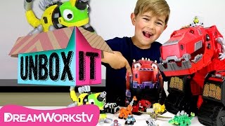 DinoTrux Mega Chompin Ty Rux amp Revvit with RadioJH Auto  UNBOX IT [upl. by Goldina]