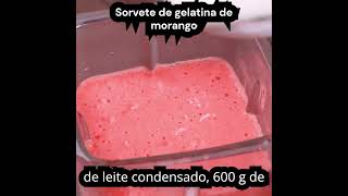 Sorvete de gelatina de morango receitas icecream [upl. by Retep]